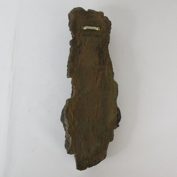 Vtg 1998 Native American Indian Resin Totem Signed Nan Yang 17” X 6” - Picture 6 of 9